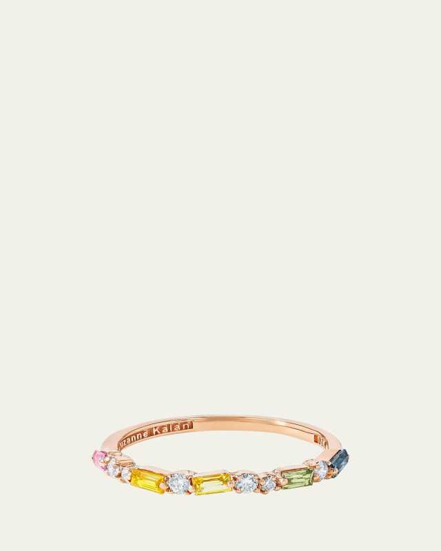 Thin Mix Pastel Sapphire Half Band, Size